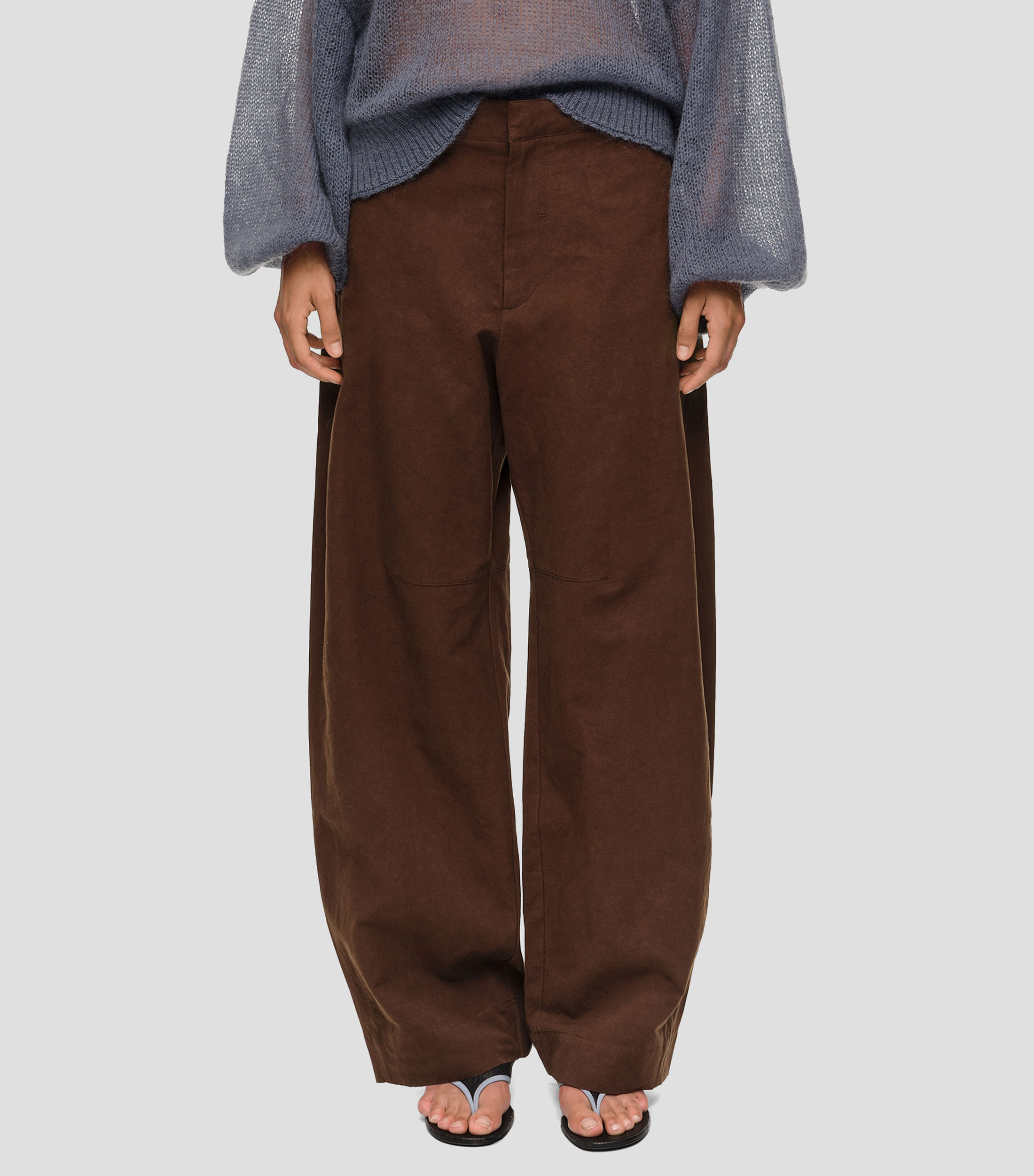 Pantalón barrel con cintura ajustable Mujer